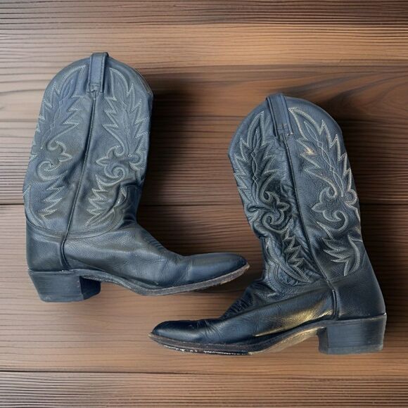 Dan Post Milwaukee Cowboy Boots Mens Size 10.5B Black Leather Western - Picture 1 of 10